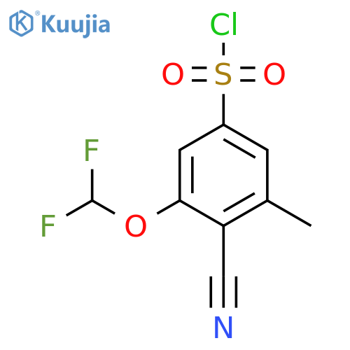 4-Cyano-3-difluoromethoxy-5-methylbenzenesulfonyl chloride structure