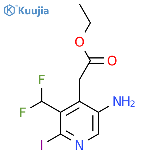 Ethyl 5-amino-3-(difluoromethyl)-2-iodopyridine-4-acetate structure