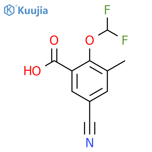 5-Cyano-2-difluoromethoxy-3-methylbenzoic acid structure