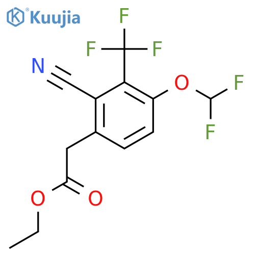 Ethyl 2-cyano-4-difluoromethoxy-3-(trifluoromethyl)phenylacetate structure