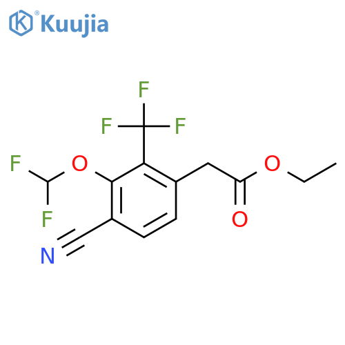 Ethyl 4-cyano-3-difluoromethoxy-2-(trifluoromethyl)phenylacetate structure