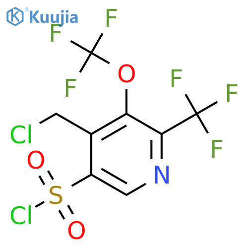 4-(Chloromethyl)-3-(trifluoromethoxy)-2-(trifluoromethyl)pyridine-5-sulfonyl chloride structure