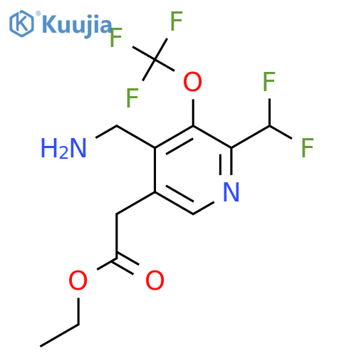 Ethyl 4-(aminomethyl)-2-(difluoromethyl)-3-(trifluoromethoxy)pyridine-5-acetate structure