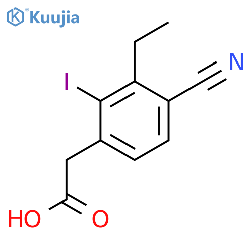 4-Cyano-3-ethyl-2-iodophenylacetic acid structure