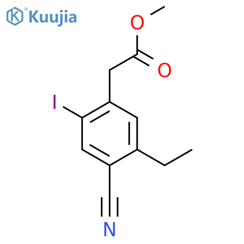 Methyl 4-cyano-5-ethyl-2-iodophenylacetate structure