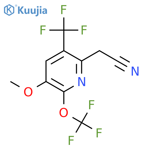 3-Methoxy-2-(trifluoromethoxy)-5-(trifluoromethyl)pyridine-6-acetonitrile structure