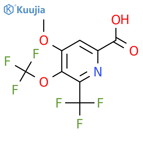 4-Methoxy-3-(trifluoromethoxy)-2-(trifluoromethyl)pyridine-6-carboxylic acid structure