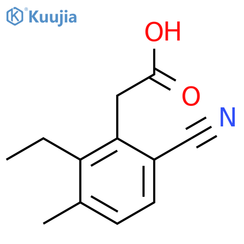 6-Cyano-2-ethyl-3-methylphenylacetic acid structure