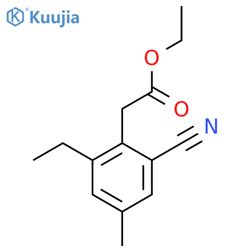 Ethyl 2-cyano-6-ethyl-4-methylphenylacetate structure