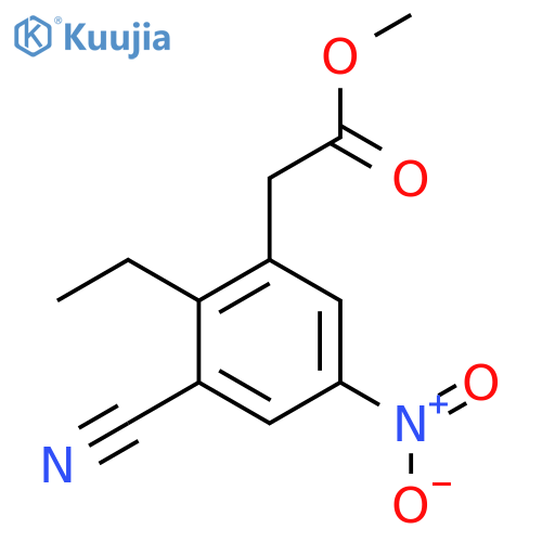 Methyl 3-cyano-2-ethyl-5-nitrophenylacetate structure