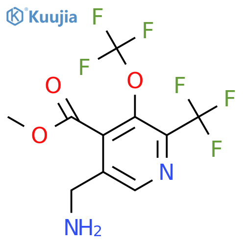 Methyl 5-(aminomethyl)-3-(trifluoromethoxy)-2-(trifluoromethyl)pyridine-4-carboxylate structure