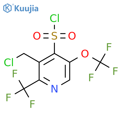 3-(Chloromethyl)-5-(trifluoromethoxy)-2-(trifluoromethyl)pyridine-4-sulfonyl chloride structure
