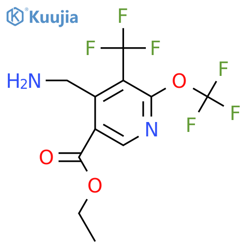 Ethyl 4-(aminomethyl)-2-(trifluoromethoxy)-3-(trifluoromethyl)pyridine-5-carboxylate structure