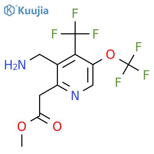 Methyl 3-(aminomethyl)-5-(trifluoromethoxy)-4-(trifluoromethyl)pyridine-2-acetate structure