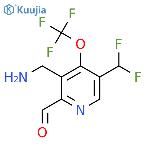 3-(Aminomethyl)-5-(difluoromethyl)-4-(trifluoromethoxy)pyridine-2-carboxaldehyde structure
