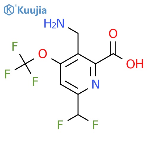 3-(Aminomethyl)-6-(difluoromethyl)-4-(trifluoromethoxy)pyridine-2-carboxylic acid structure