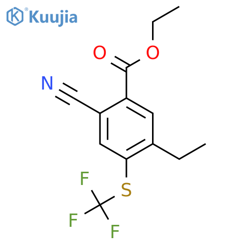 Ethyl 2-cyano-5-ethyl-4-(trifluoromethylthio)benzoate structure
