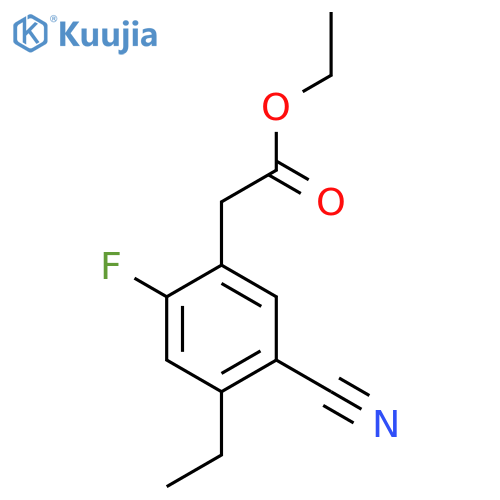 Ethyl 5-cyano-2-fluoro-4-ethylphenylacetate structure