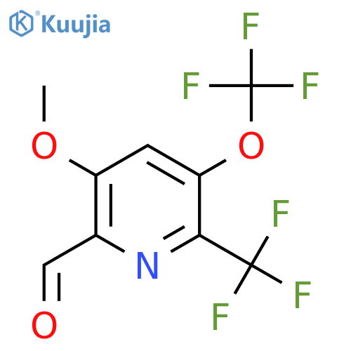3-Methoxy-5-(trifluoromethoxy)-6-(trifluoromethyl)pyridine-2-carboxaldehyde structure