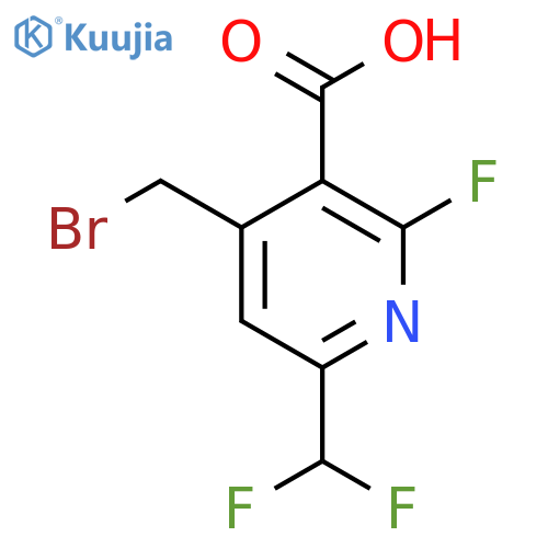 4-(Bromomethyl)-6-(difluoromethyl)-2-fluoropyridine-3-carboxylic acid structure