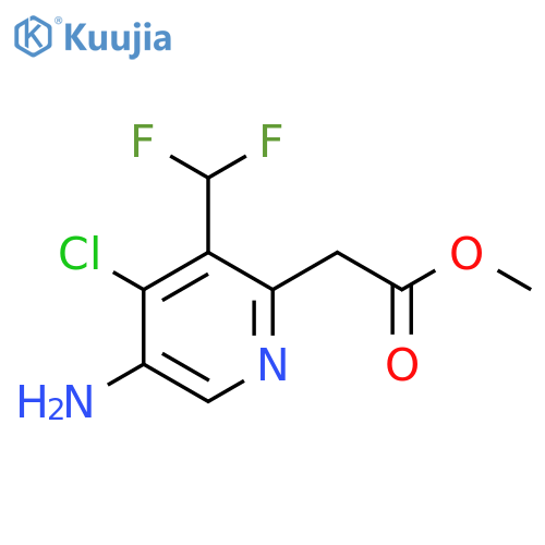 Methyl 5-amino-4-chloro-3-(difluoromethyl)pyridine-2-acetate structure