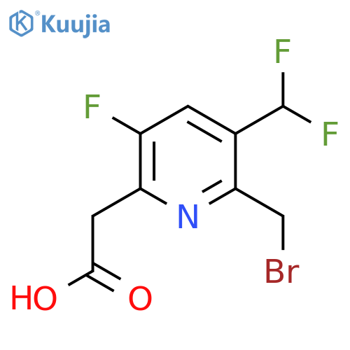 2-(Bromomethyl)-3-(difluoromethyl)-5-fluoropyridine-6-acetic acid structure