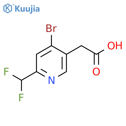 4-Bromo-2-(difluoromethyl)pyridine-5-acetic acid structure