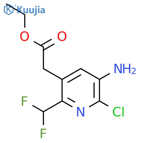 Ethyl 3-amino-2-chloro-6-(difluoromethyl)pyridine-5-acetate structure