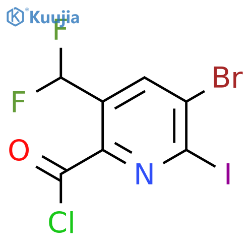 3-Bromo-5-(difluoromethyl)-2-iodopyridine-6-carbonyl chloride structure