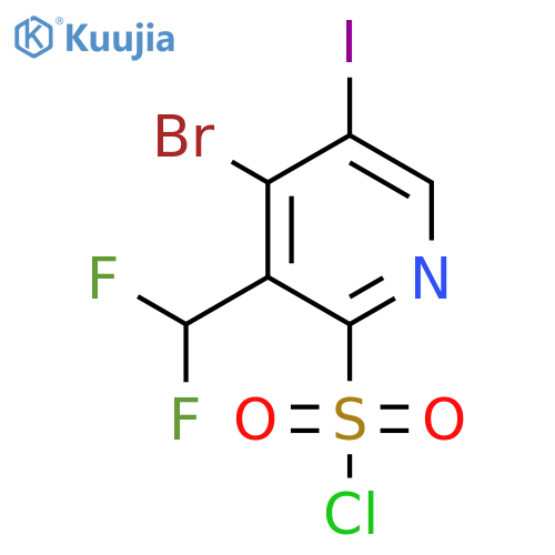 4-Bromo-3-(difluoromethyl)-5-iodopyridine-2-sulfonyl chloride structure