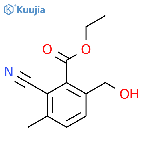 Ethyl 2-cyano-6-hydroxymethyl-3-methylbenzoate structure