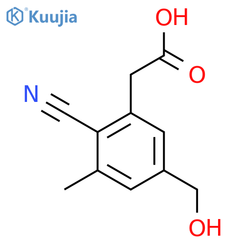 2-Cyano-5-hydroxymethyl-3-methylphenylacetic acid structure