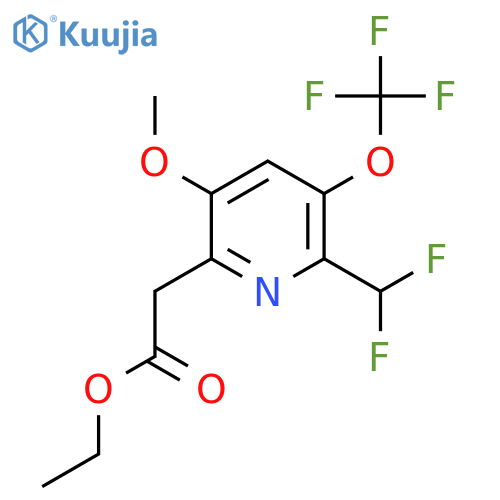 Ethyl 2-(difluoromethyl)-5-methoxy-3-(trifluoromethoxy)pyridine-6-acetate structure