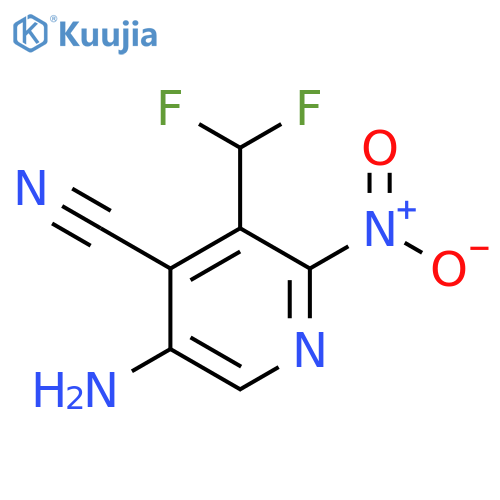 5-Amino-4-cyano-3-(difluoromethyl)-2-nitropyridine structure