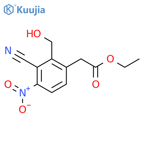 Ethyl 3-cyano-2-hydroxymethyl-4-nitrophenylacetate structure