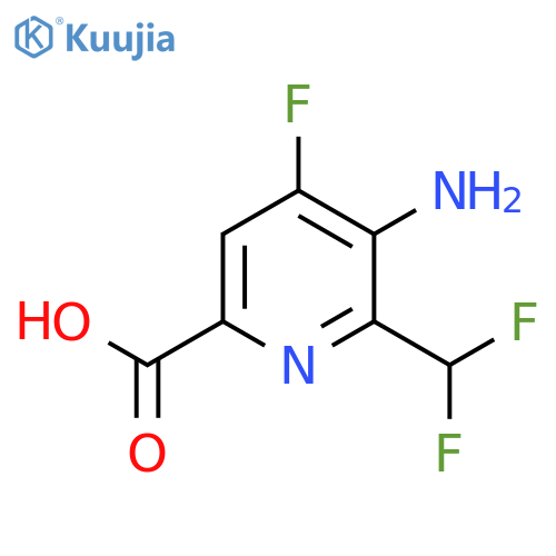 3-Amino-2-(difluoromethyl)-4-fluoropyridine-6-carboxylic acid structure