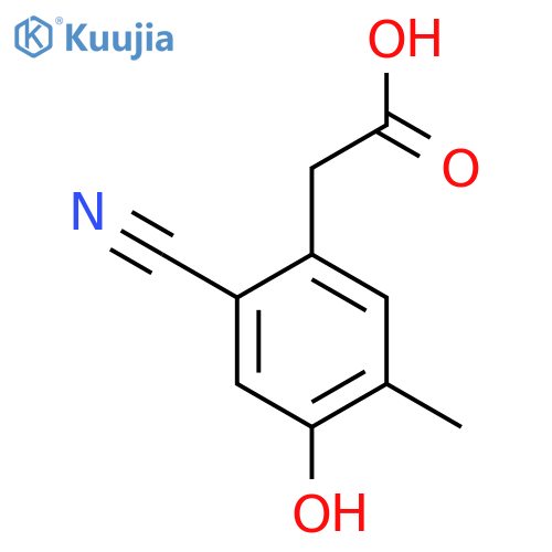 2-Cyano-4-hydroxy-5-methylphenylacetic acid structure