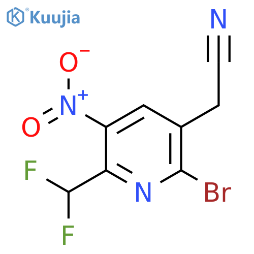 2-Bromo-6-(difluoromethyl)-5-nitropyridine-3-acetonitrile structure
