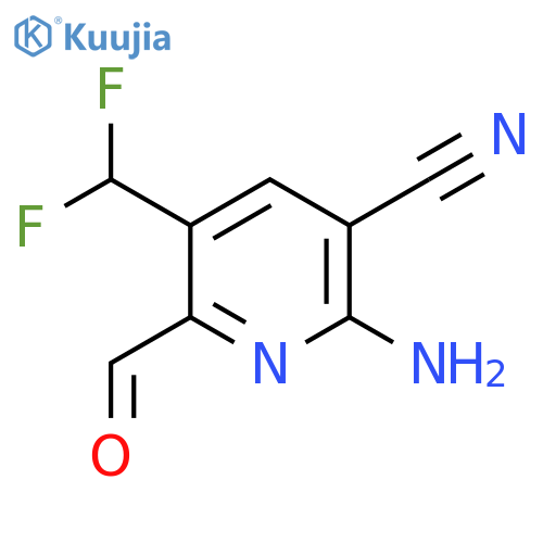 2-Amino-3-cyano-5-(difluoromethyl)pyridine-6-carboxaldehyde structure