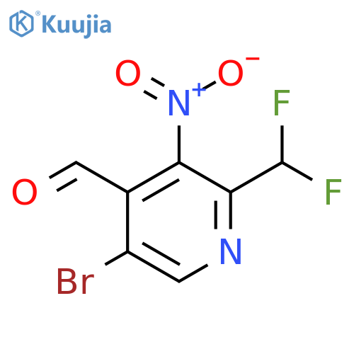5-Bromo-2-(difluoromethyl)-3-nitropyridine-4-carboxaldehyde structure