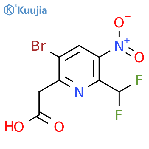 5-Bromo-2-(difluoromethyl)-3-nitropyridine-6-acetic acid structure