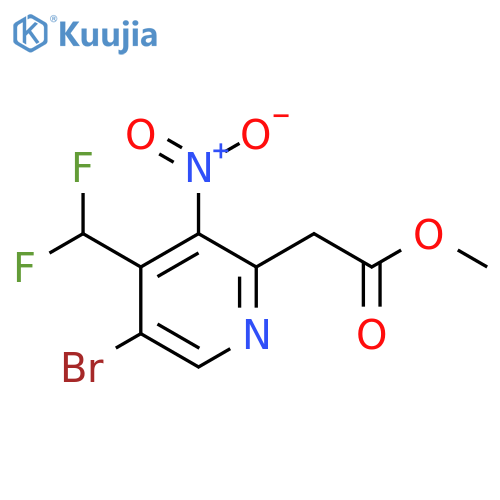 Methyl 5-bromo-4-(difluoromethyl)-3-nitropyridine-2-acetate structure