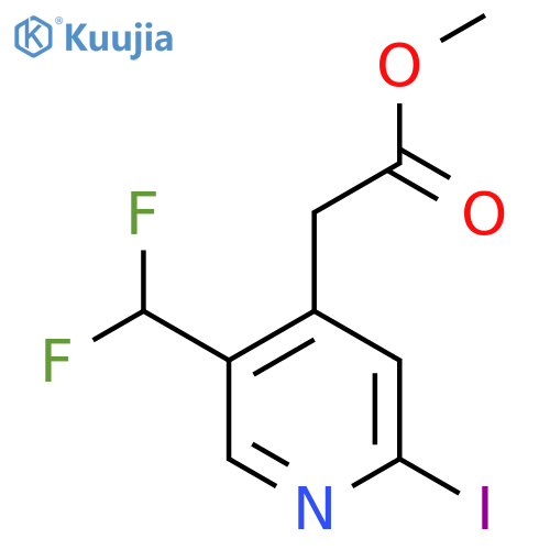 Methyl 5-(difluoromethyl)-2-iodopyridine-4-acetate structure