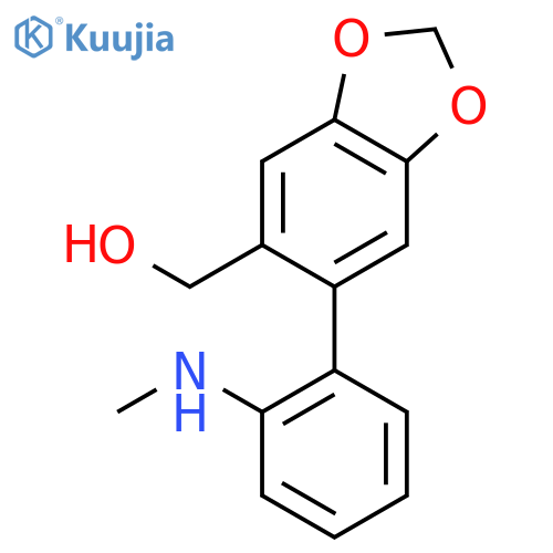 {6-[2-(methylamino)phenyl]-1,3-benzodioxol-5-yl}methanol structure