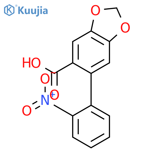 1,3-Benzodioxole-5-carboxylic acid, 6-(2-nitrophenyl)- structure