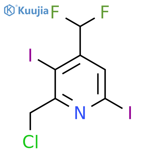 2-(Chloromethyl)-4-(difluoromethyl)-3,6-diiodopyridine structure