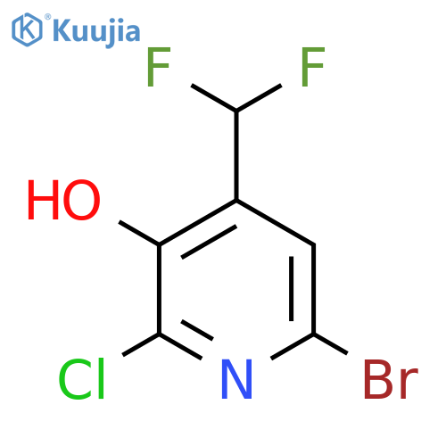 6-Bromo-2-chloro-4-(difluoromethyl)-3-hydroxypyridine structure