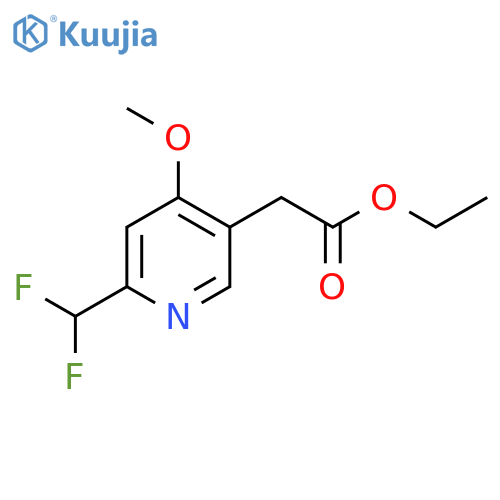 Ethyl 2-(difluoromethyl)-4-methoxypyridine-5-acetate structure
