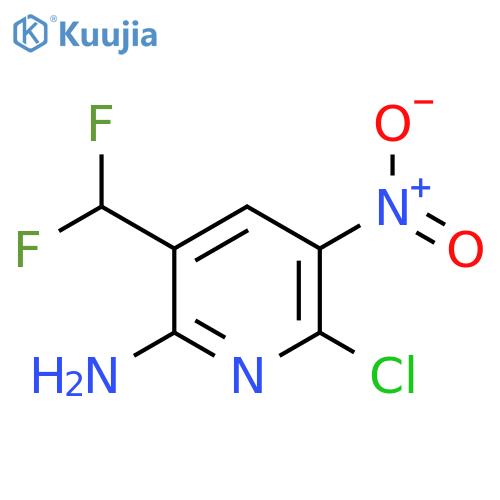 2-Amino-6-chloro-3-(difluoromethyl)-5-nitropyridine structure