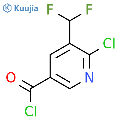 2-Chloro-3-(difluoromethyl)pyridine-5-carbonyl chloride structure